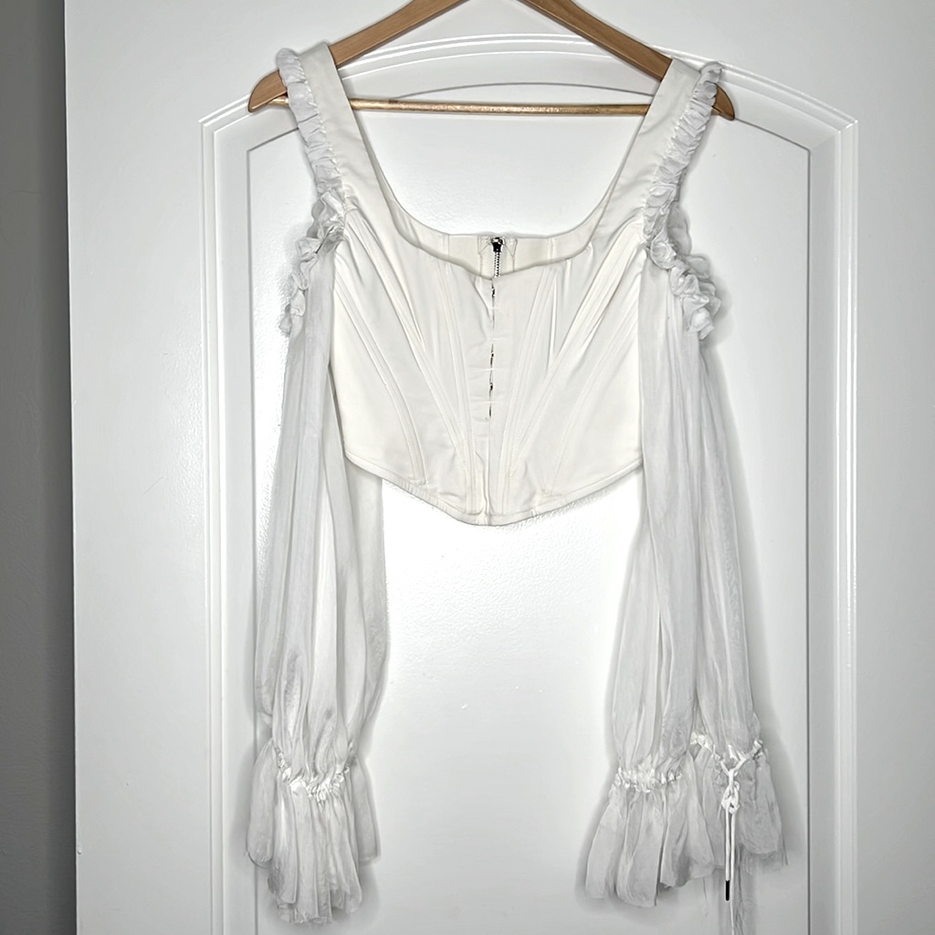 White, House Of Cb, Corset Crop! Size Small